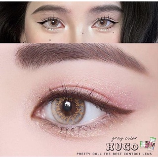 (COD) คอนแทคเลนส์ contactlens สายฝ รุ่น Hugo สายตา+ปกติ Prettydoll 0.00 ถึง-6.00 เลนส์นิ่ม ใส่สบายตา (แถมตลับ)