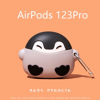 ใหม่ เคสหูฟัง ลายเพนกวินน่ารัก สีขาวออฟไวท์ สําหรับ AirPods3gen AirPods3 AirPods3 AirPodsPro AirPods2gen 2021