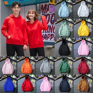 เสื้อฮู้ดสีพื้น โทนพาสเทล ไม่มีลาย มีหลายไซส์ ราคาถูกมากกกก