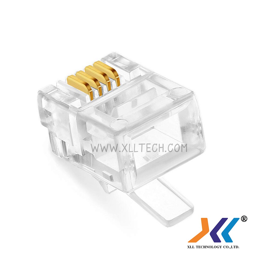 rj11-modular-plug-6p4c-หัวโทรศัพท์-แบบ-4-เขี้ยว-แพ็ค-100-ชิ้น