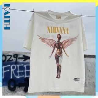 เสื้อยืดโอเวอร์ไซส์พร้อมส่ง เสื้อยืด ผ้าฝ้าย พิมพ์ลายกราฟฟิค Nirvana ขนาดใหญ่ สไตล์วินเทจ ฮิปฮอป สําหรับผู้ชายS-3XL