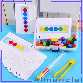 【พร้อมสต็อก】Wood Counting Bead Color Matching Sorting Educational Fun Motor Skill Toy[ALMENCLA1]