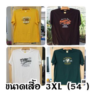 เสื้อยืดคอกลมแขนสั้น 3XL ไซส์ใหญ่  คนอ้วน เสื้อสกรีนลาย อก54