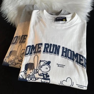 เสื้อยืดแขนสั้น พิมพ์ลายการ์ตูน ทรงหลวม ขนาดใหญ่ สไตล์เรโทร แฟชั่นฤดูร้อน สําหรับผู้ชาย และผู้หญิง