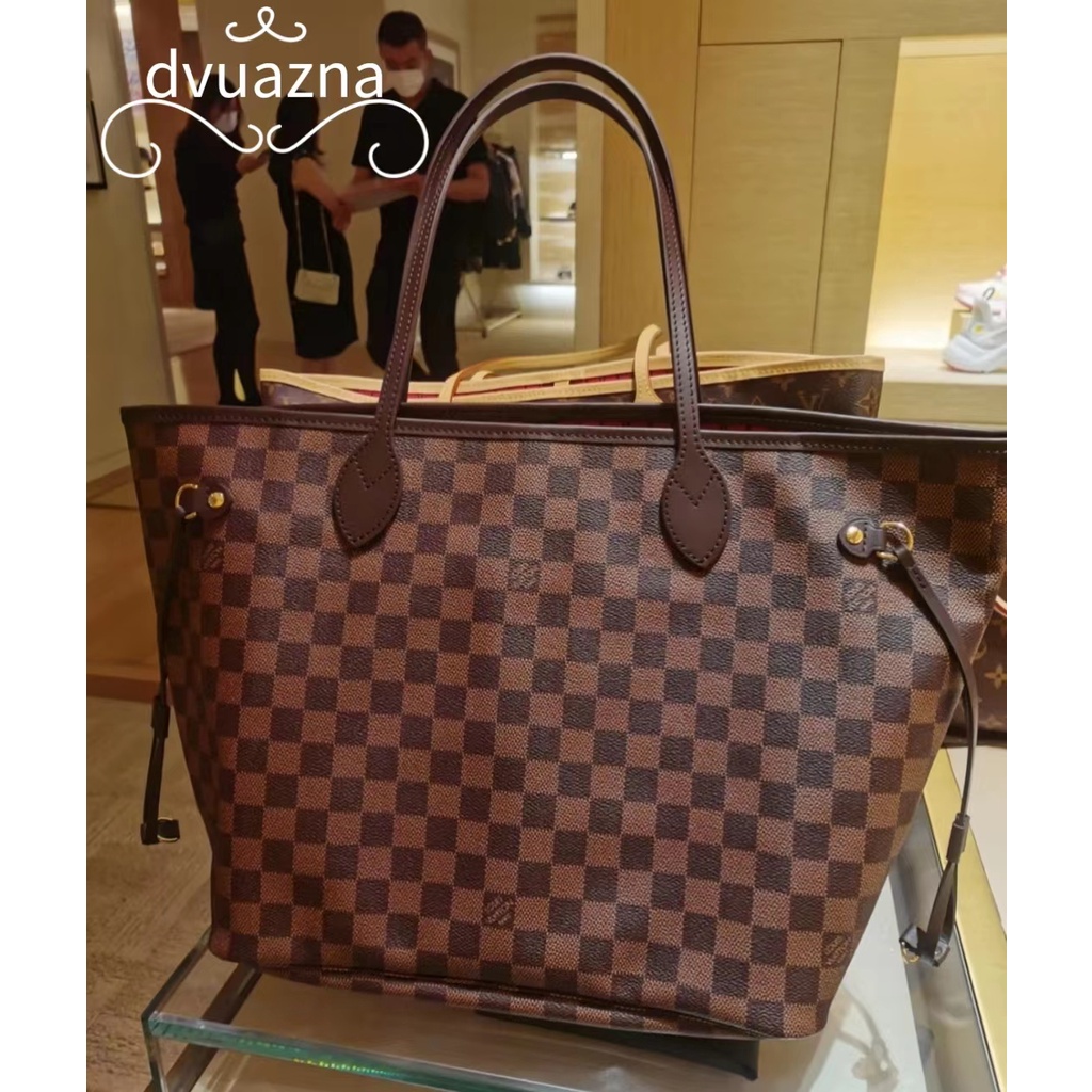 กระเป๋าช้อปปิ้ง-louis-vuitton-lv-neverfull-presbyopia-checkerboard-ของแท้