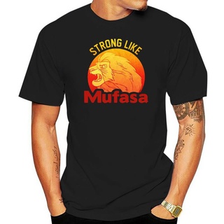 เสื้อยืดโอเวอร์ไซส์เสื้อยืดแขนสั้น คอกลม พิมพ์ลาย Lion King Strong Mufasa สําหรับผู้ชายS-4XL