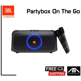 (NEW!!)J-B-L PartyBox On The Go ลำโพงพกพาไร้สาย 5.25 นิ้ว 100 วัตต์ พร้อมระบบไฟในตัวและไมค์ไร้สาย 2 ตัว