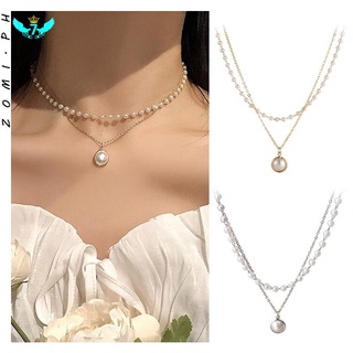 เครื่องประดับสตรี สร้อยคอโซ่ จี้ไข่มุก สไตล์โบฮีเมียนวินเทจ TR