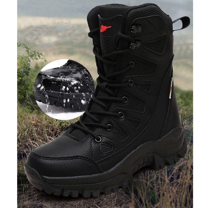 ภาพหน้าปกสินค้าจุด   Unisex Ourdoor&Sport รองเท้าทหาร รองเท้าคอมแบท รองเท้า รด รองเท้าจังเกิ้ล แบบมีซิป​ใจ size36-46