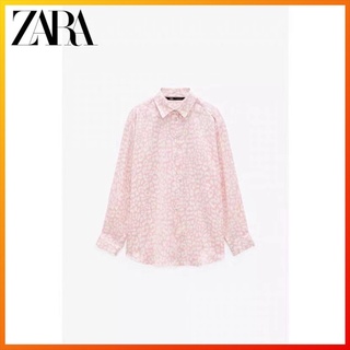 Zara เสื้อเชิ้ตผ้าซาติน พิมพ์ลาย