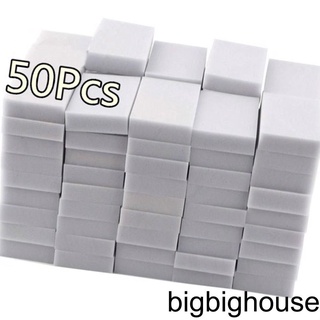 [Biho] 50PCS White Sponge Eraser Melamine Cleaner Multi-Functional Kitchen Dish Bathroom Cleaning Tools Nano Sponge