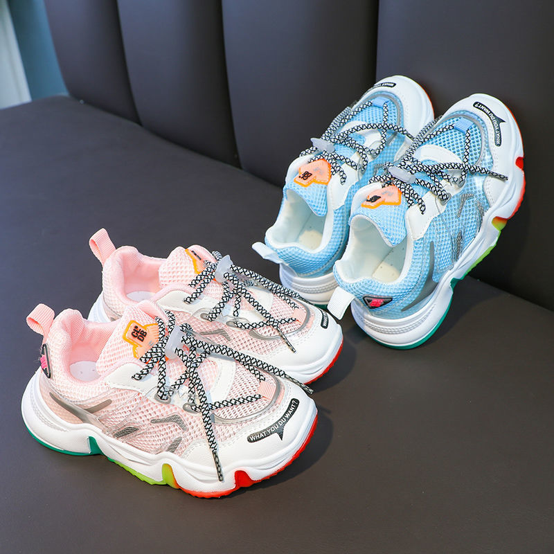 องเท้าผ้าใบลำลองสำหรับเด็กเกาหลี-soft-sole-rainbow-รองเท้ากีฬา