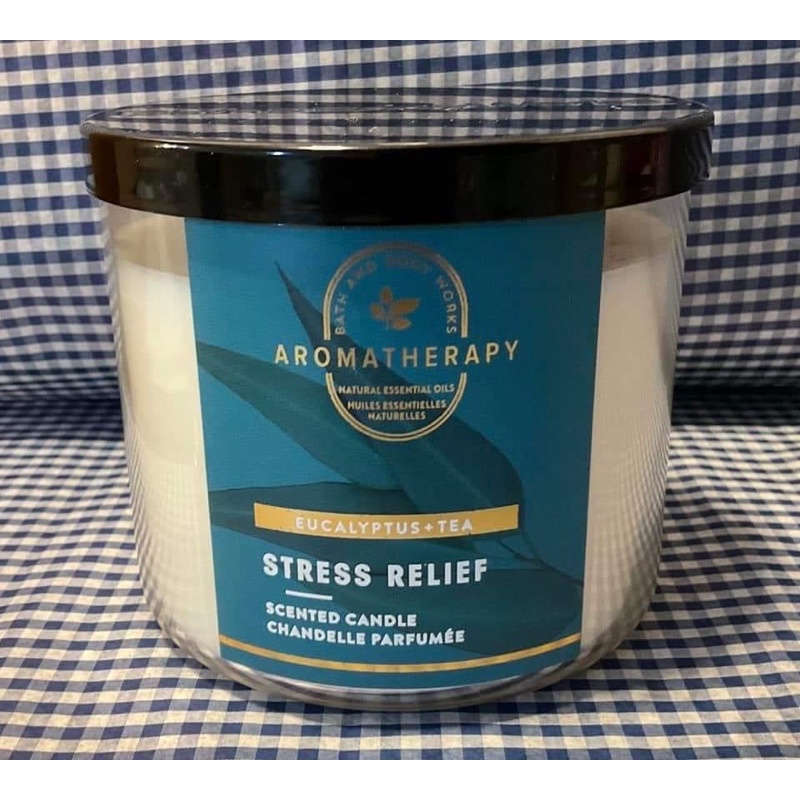 เทียนหอม Bath and Body Works กลิ่น Aromatherapy Stress Relief Eucalyptus+Tea Shopee Thailand