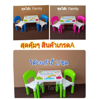 ชุดโต๊ะFAMILY สำหรับเด็ก มีโต๊ะ+เก้าอี้2ตัว พร้อมส่ง มี3สี