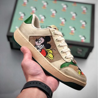 Gucci 2020 ใหม่ มิกกี้ มิกกี้เม้าส์ รองเท้าผ้าใบลำลอง รองเท้าคู่รัก