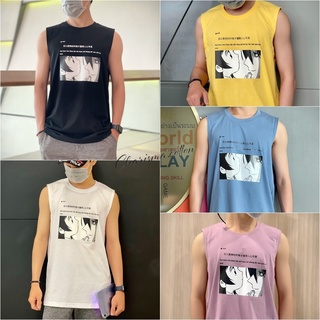 ภาพหน้าปกสินค้าเสื้อแขนกุด ผ้าCotton 100% เสื้อยืดแฟชั่น เสื้อกล้าม สไตล์เกาหลี มินิมอล Oversize ทรงสวย สปอร์ต สีพื้น สวมใส่สบาย ที่เกี่ยวข้อง