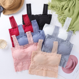 สินค้าพร้อมส่งจากไทย💥Angle Bra 💥(N634)เสื้อครอปลูกไม้ ผ้านิ่มยืด ใส่สบาย เสริมฟองน้ำ