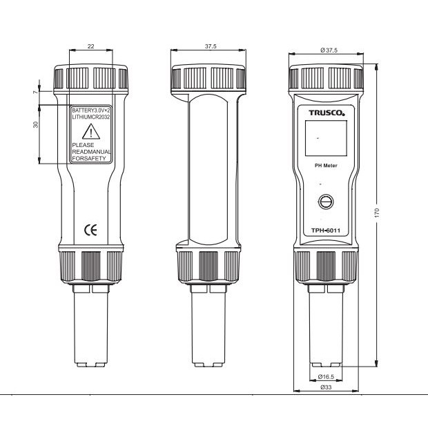 trusco-tph-6011-415-0961-ph-meter-เครื่องวัดค่าph-เครื่องวัดความเป็นกรดเป็นด่าง