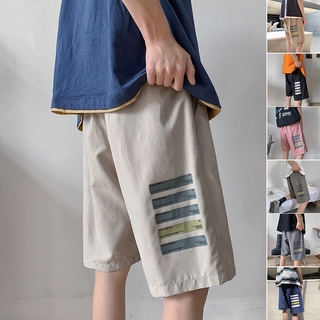 กางเกงขาสั้นผู้ชายฤดูร้อนแนวโน้มใหม่กางเกงลำลองสไตล์ฮ่องกงป่าหลวมห้ากางเกงเกาหลีตรงกางเกงหล่อน้ำ
