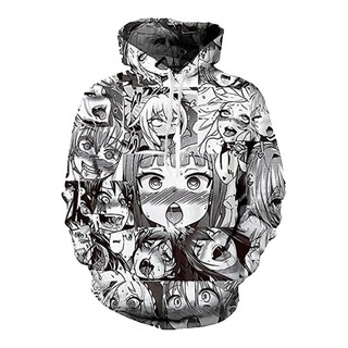 ภาพหน้าปกสินค้าผู้ชายผู้หญิง 3D พิมพ์ Hoodie Pullover Ahegao Hentai ญี่ปุ่น Anime เสื้อ ที่เกี่ยวข้อง