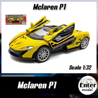 โมเดลรถ​เหล็ก​ [มีเสียงมีไฟ] Mclaren​ P1​ เปิด​ได้​หลา​ยส่วน​ มีฐานมีกล่อง ยาว15cm สเกล 1/32