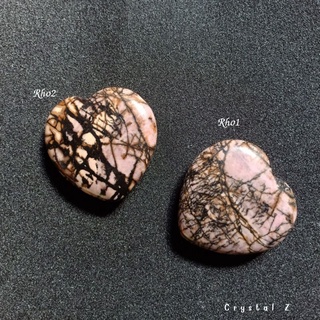 โรโดไนท์| Rhodonite #heart เนื้อหินสีชมพู 💕 มีสีดำแทรก Rho1-Rho2