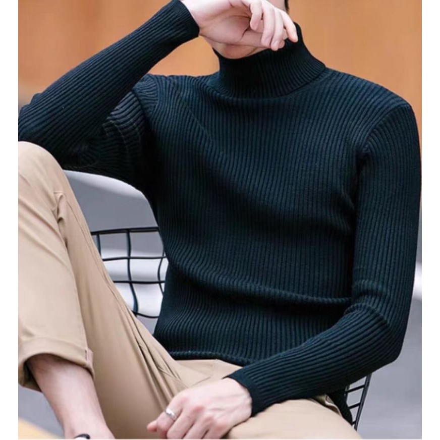 hot-พร้อมส่ง-หนา-นุ่ม-กันหนาวดี-เสื้อไหมพรมคอเต่าแขนยาว