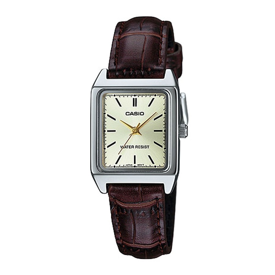 ภาพหน้าปกสินค้าCasio Standard นาฬิกาข้อมือผู้หญิง สายหนังแท้ รุ่น LTP-V007,LTP-V007L,LTP-V007L-9E - สีเงิน จากร้าน watchsaleth บน Shopee