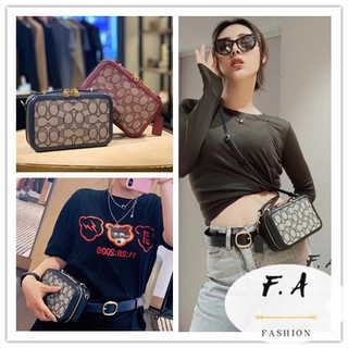 F.A ว่าแท้100% กระเป๋า coach แท้  กระเป๋าสะพายไหล่สตรีพร้อมวิธีถือที่หลากหลาย  4813