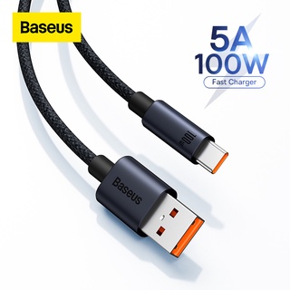 Baseus 6A USB Type C สายชาร์จ สําหรับ Huawei P50 P40 Pro Honor Super Charge 66W/100W ชาร์จเร็ว USB C สายชาร์จข้อมูล สายเคเบิล