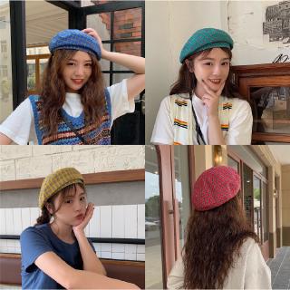 ภาพขนาดย่อของสินค้าหมวกเบเรต์ ลายสก๊อต สไตล์ญี่ปุ่น เกาหลี น่ารัก สำหรับผู้หญิง