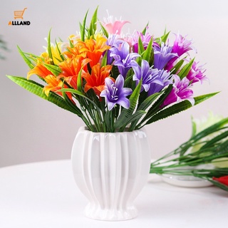 ช่อดอกลิลลี่ปลอม สีเขียว ขนาด 33 ซม. สําหรับตกแต่งบ้าน ออฟฟิศ โต๊ะทํางาน DIY