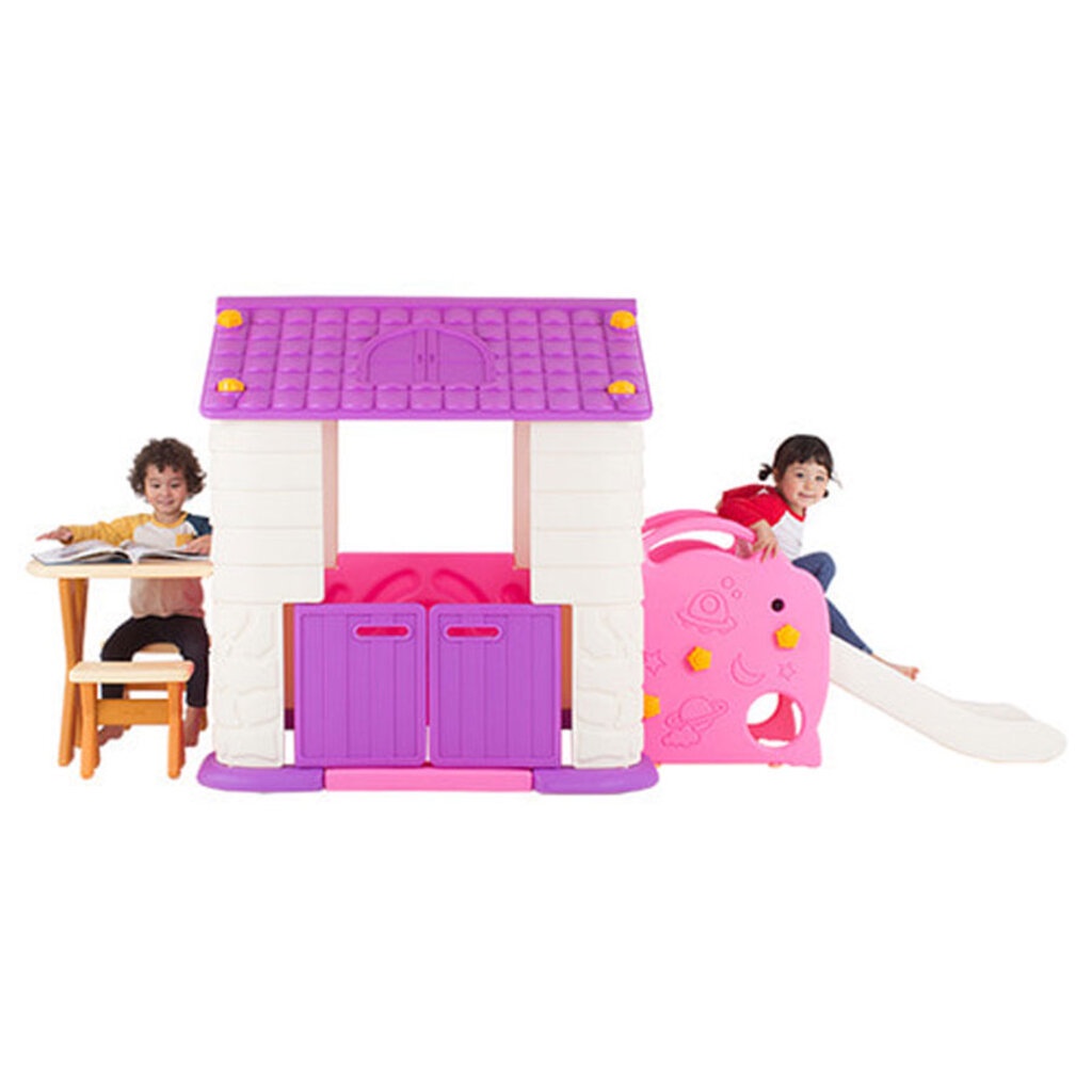 จัดส่งฟรี-eduplay-บ้านเด็กเล่นพร้อมโต๊ะเก้าอี้และสไลเดอร์-รุ่น-play-house-slide-table-amp-chair-set