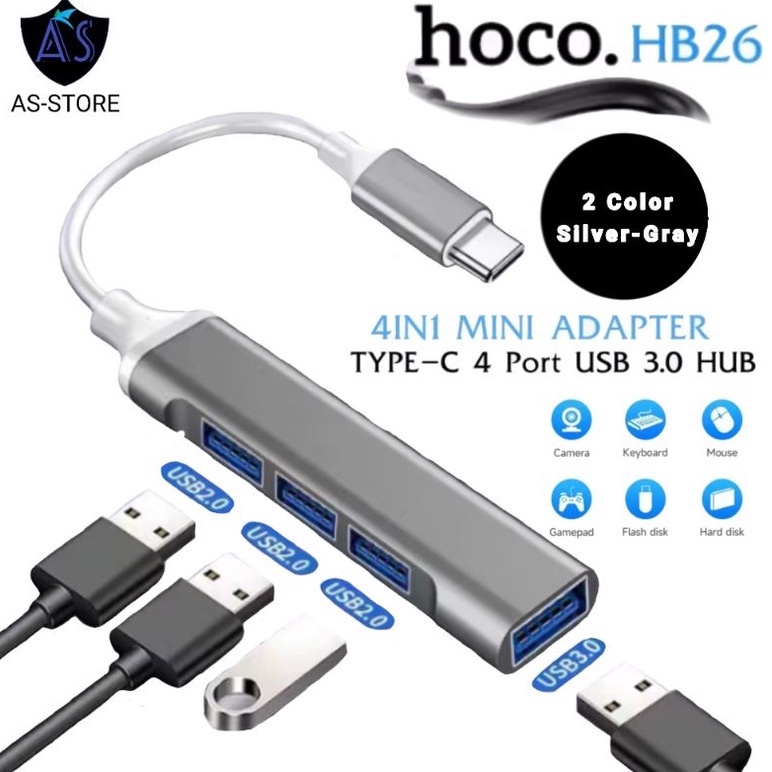 Hoco HB26 Hub USB 4in1 Adapter ฮับเพิ่มช่อง USB สำหรับโอนถ่ายข้อมูลและ ...