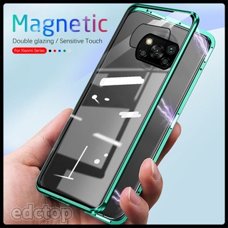 Xiaomi Poco X3 NFC Case 360° Magnetic Flip Case Redmi Note 9 Pro 9S Redme 9A 9C 9 S A C Double Sided Glass Cover Coque