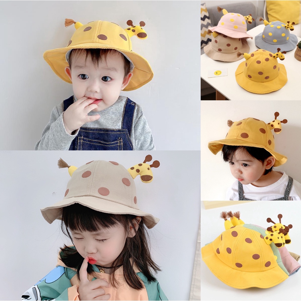 ภาพหน้าปกสินค้าหมวกเด็กบัดเก็ต หมวกเด็กน่ารัก ลายยีราฟ จากร้าน babypoko444 บน Shopee