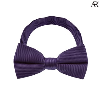 ANGELINO RUFOLO Bow Tie ผ้าไหมทออิตาลี่คุณภาพเยี่ยม โบว์หูกระต่ายผู้ชาย ดีไซน์ Stripe สีม่วง