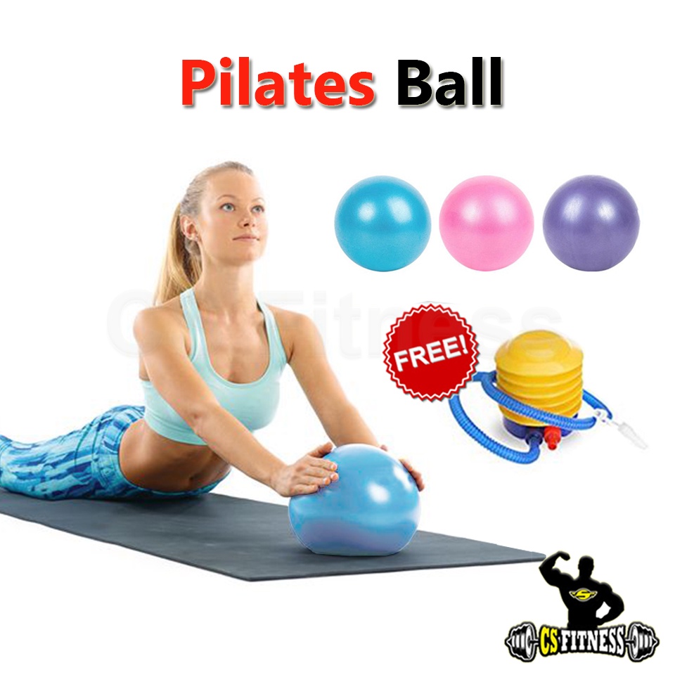 ลูกบอลพีลาทีส-23-25cm-free-ที่ปั๊มลม-pilates-ball