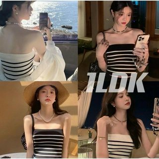 1LDK🌈พร้อมส่ง🌈เสื้อเกาะอก เสื้อครอป รัดรูปเซ็กซี่ ผ้าไหมพรม น่ารักชิคๆ(5275)