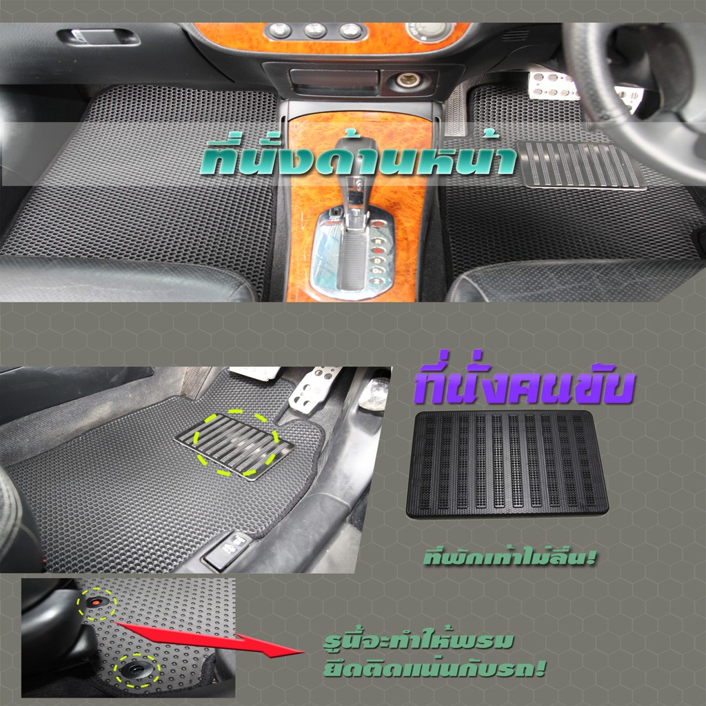 honda-civic-dimension-2000-2004-ฟรีแพดยาง-พรมรถยนต์เข้ารูป2ชั้นแบบรูรังผึ้ง-blackhole-carmat