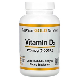💥พร้อมส่ง💥🇺🇸ราครพิเคษ Size 360 Fish Gelatin Vitamin D3, 125 mcg (5,000 IU),