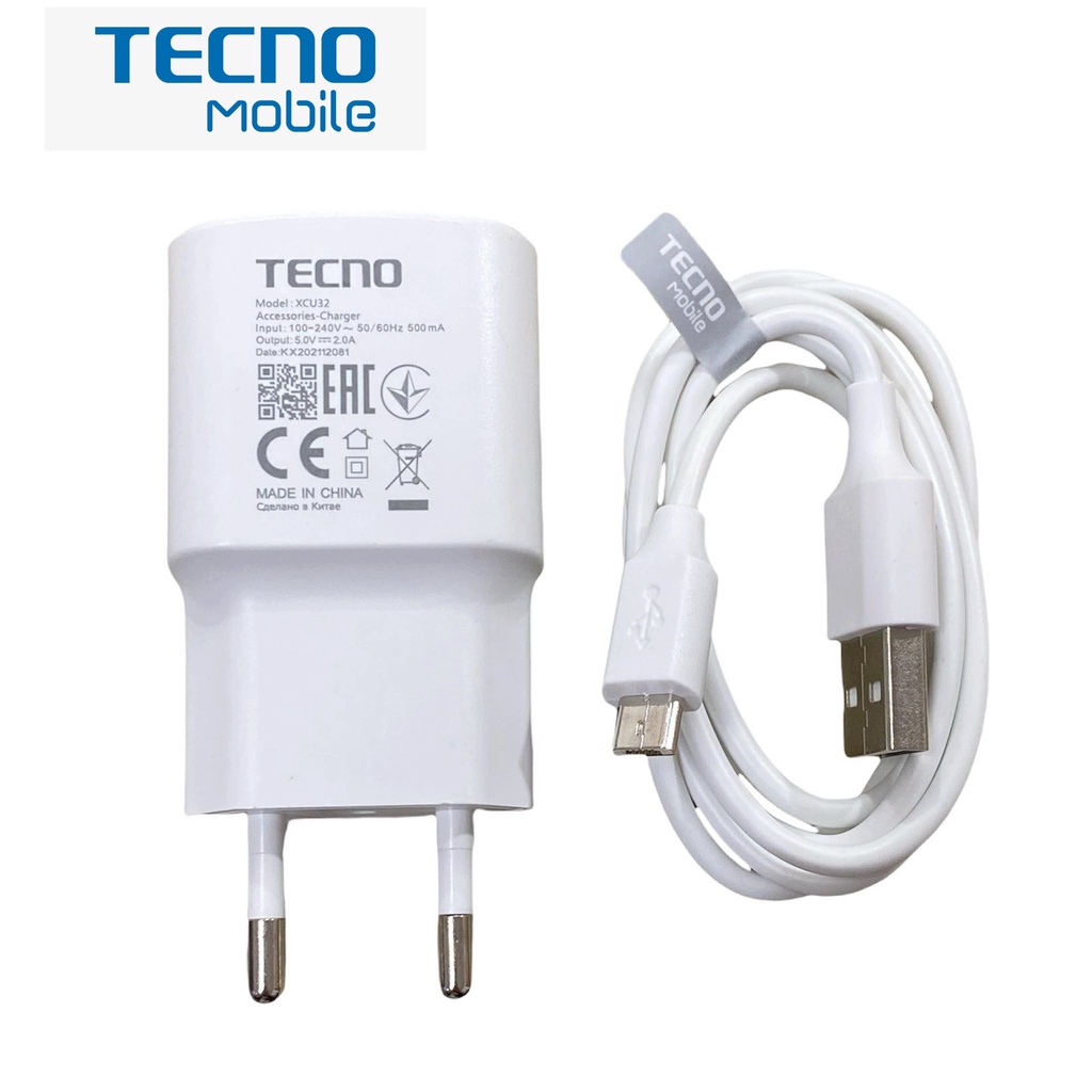 ชุดชาร์จ-micro-usb-หัวชาร์จพร้อมสายชาร์จ-มือถือ-ยี่ห้อ-tecno-ของแท้-5v2a-ใช้ได้กับมือถือทุกรุ่น-ของแท้ศูนย์-tecno-รองรั