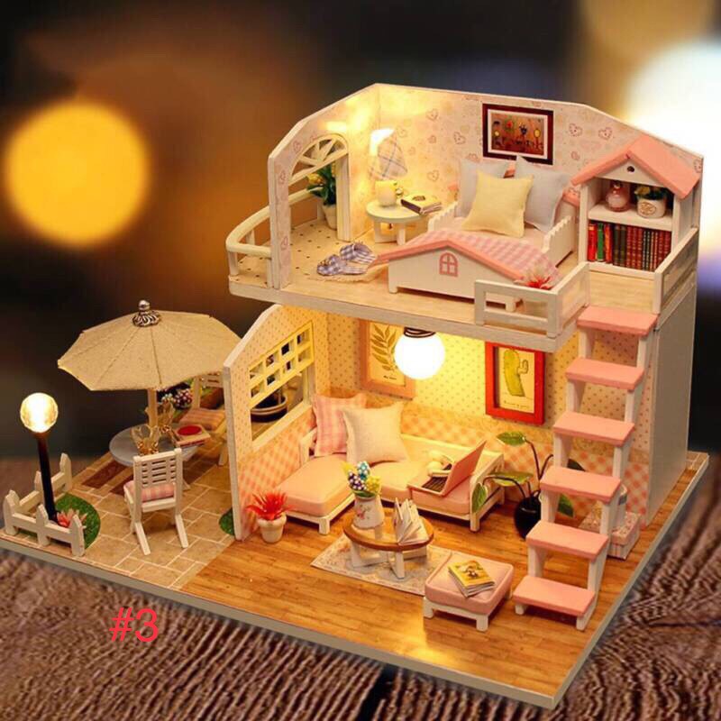 ภาพสินค้าบ้านตุ๊กตา DIY ของตกแต่งบ้าน **พร้อมส่ง **(ประกอบเอง) สร้างบ้านเล่นกับครอบครัว จากร้าน kun_tong บน Shopee ภาพที่ 6
