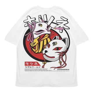 เสื้อยืดโอเวอร์ไซส์Kizaru มาสก์ต้นกําเนิด KITSUNE ขนาดใหญ่S-4XL