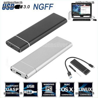 สินค้า [goldensilver] เคสฮาร์ดดิสก์ไดรฟ์ M.2 NGFF SSD USB 3.0 HDD Enclosure