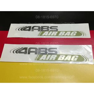 สินค้า สติ๊กเกอร์แบบดั้งเดิมรถ สำหรับติดข้างประตูรถ MITSUBISHI STRADA คำว่า 4ABS AIRBAG ติดรถ แต่งรถ sticker สตาด้า