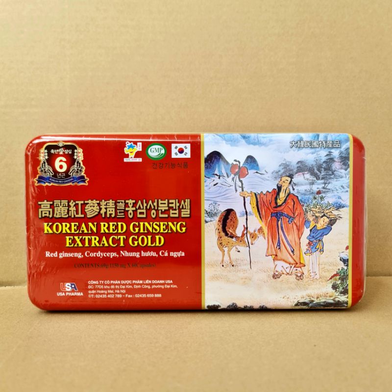 korean-red-ginseng-extract-gold-โสมแดงเกาหลี-อายุ-6-ปี-สกัดเข้มข้น100-1150mg-1-กล่องมี-60-เม็ด-โสมเกาหลีของแท้100