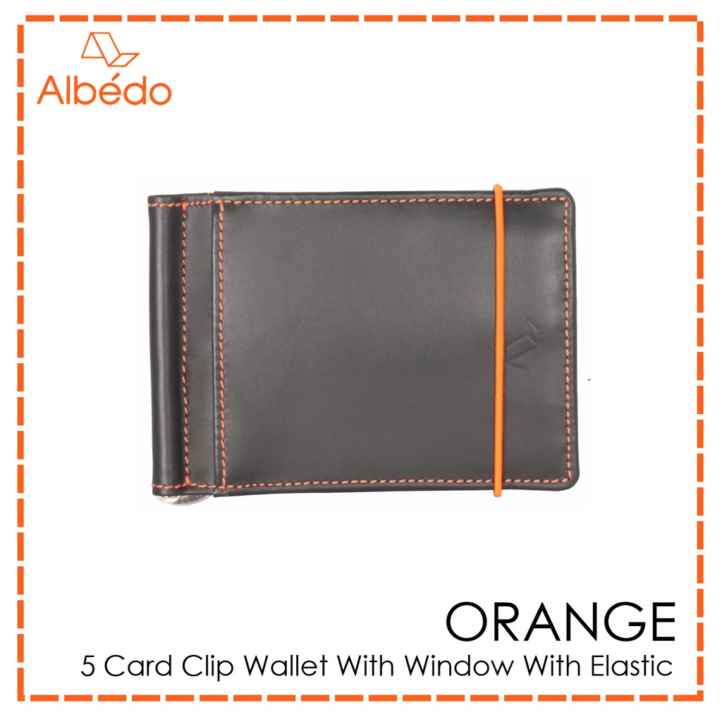 albedo-orange-5-card-clip-wallet-with-window-with-elastic-กระเป๋าสตางค์-คลิปหนีบธนบัตร-รุ่น-orange-or03799