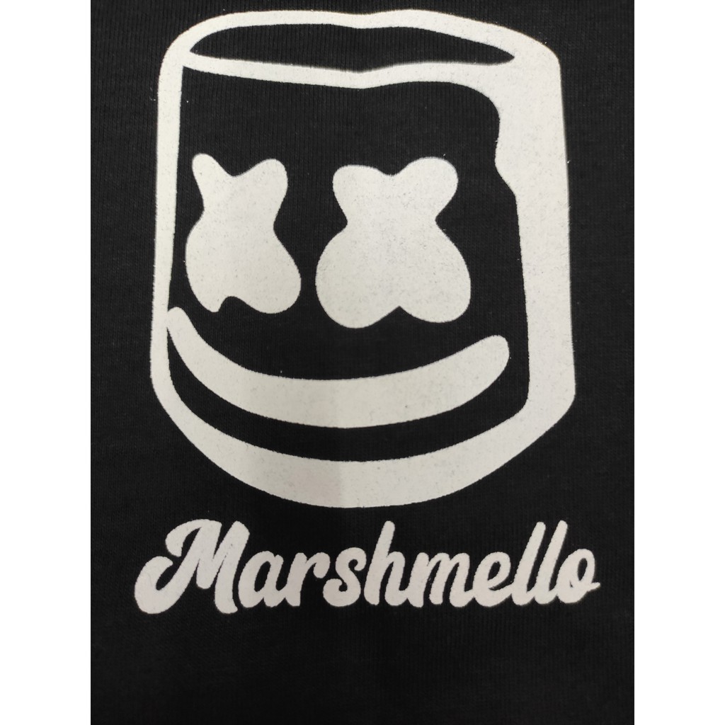 new-marshmello-เสื้อยืด-คอกลม-แขนสั้น-แฟชั่น-มาชเมลโล่-ยิ้ม-smile-ฮาโลวีน-halloween-unisext-shirt
