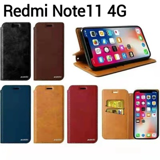 Redmi 12/Redmi Note11/11S 4GเคสฝาพับXiaomi Redmi Note11Pro 4G/5Gเคสกระเป๋าเปิดปิดแบบแม่เหล็ก เก็บนามบัตรได้